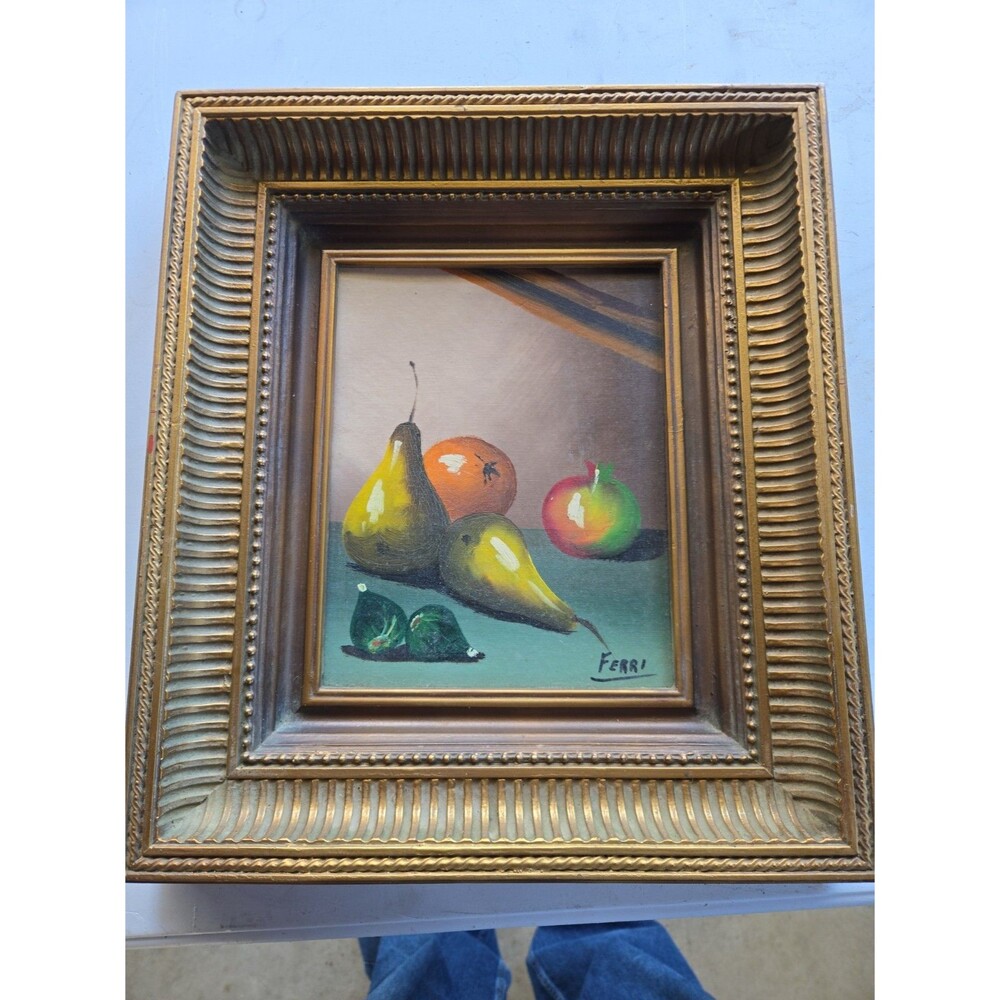 Still Life Fruits Painting By Ferri 14 X 16 Framed